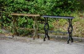 A PAIR OF VICTORIAN CAST IRON CONSERVATORY PLANT STANDS IN THE COALBROOKDALE STYLE, CIRCA 1880-1900
