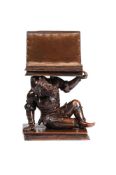 AN UNUSUAL ITALIAN CARVED STOOL IN THE FORM OF BOOK, LATE 19TH CENTURY