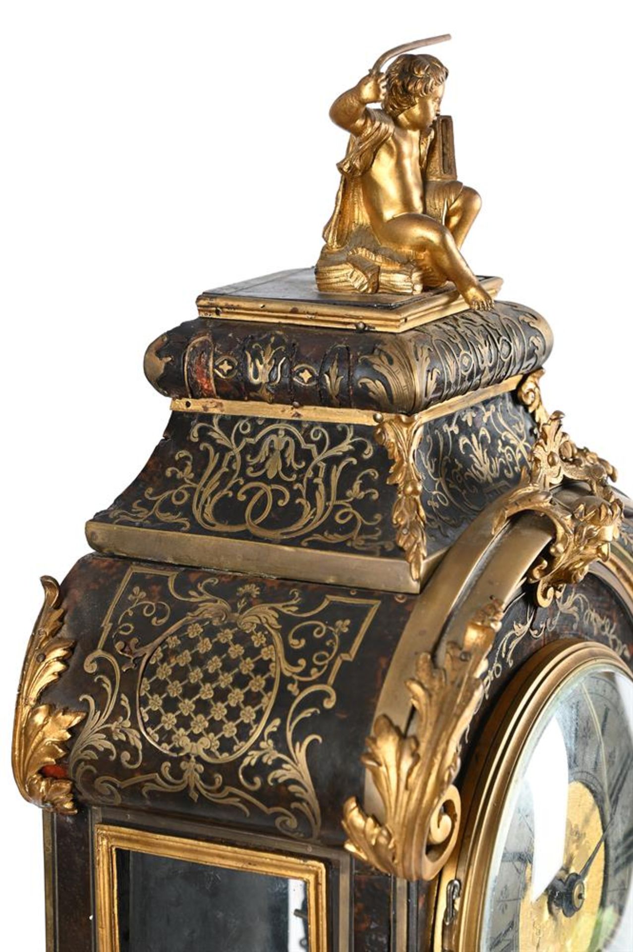 A FRENCH REGENCE BOULLE SMALL BRACKET CLOCK WITH LATER MOVEMENT, EARLY 18TH CENTURY AND LATER - Image 4 of 5