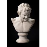 AN ITALIAN CARRARA MARBLE BUST OF A SATYR, 19TH CENTURY