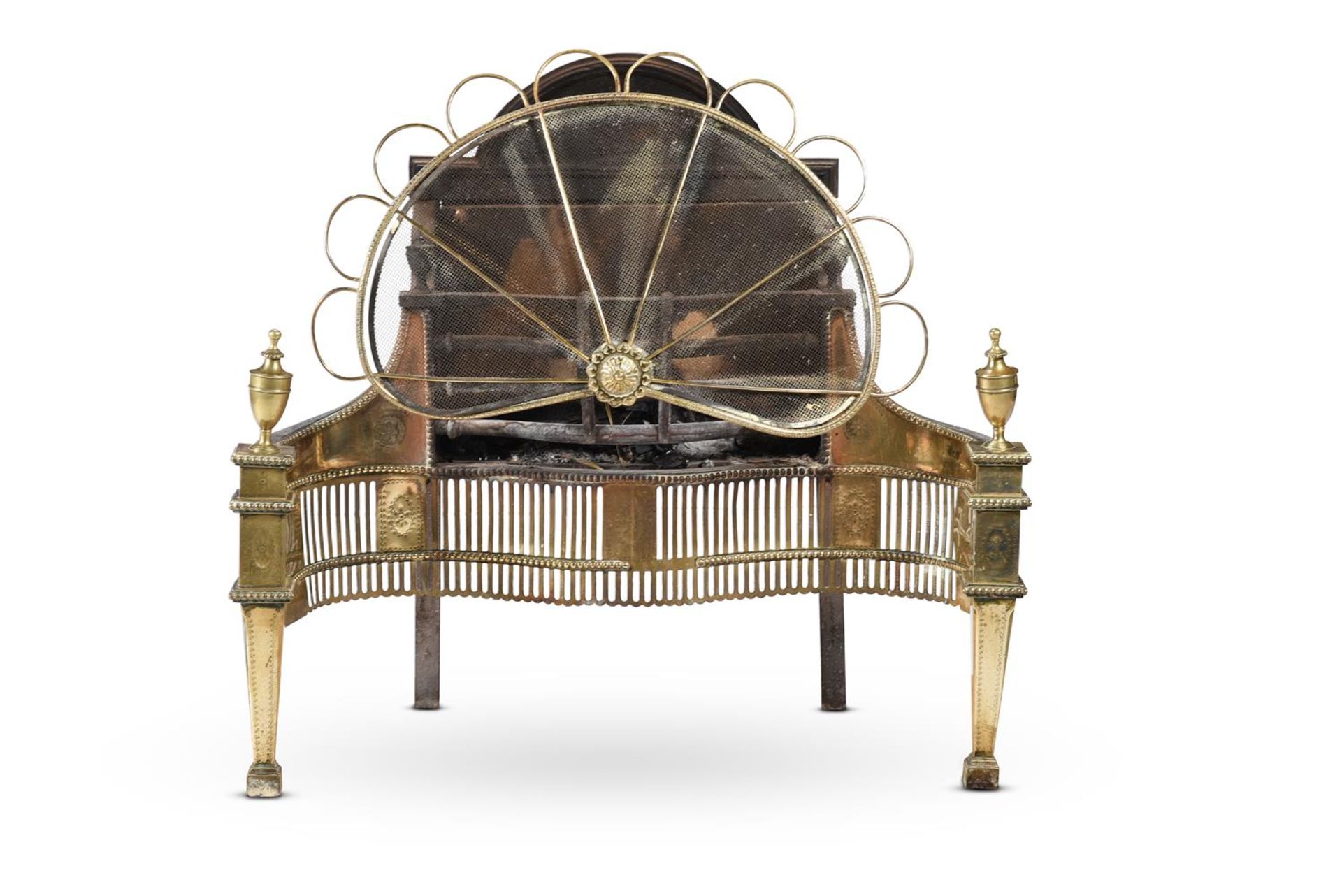 A GEORGE III FIRE GRATE, CIRCA 1800 AND LATER