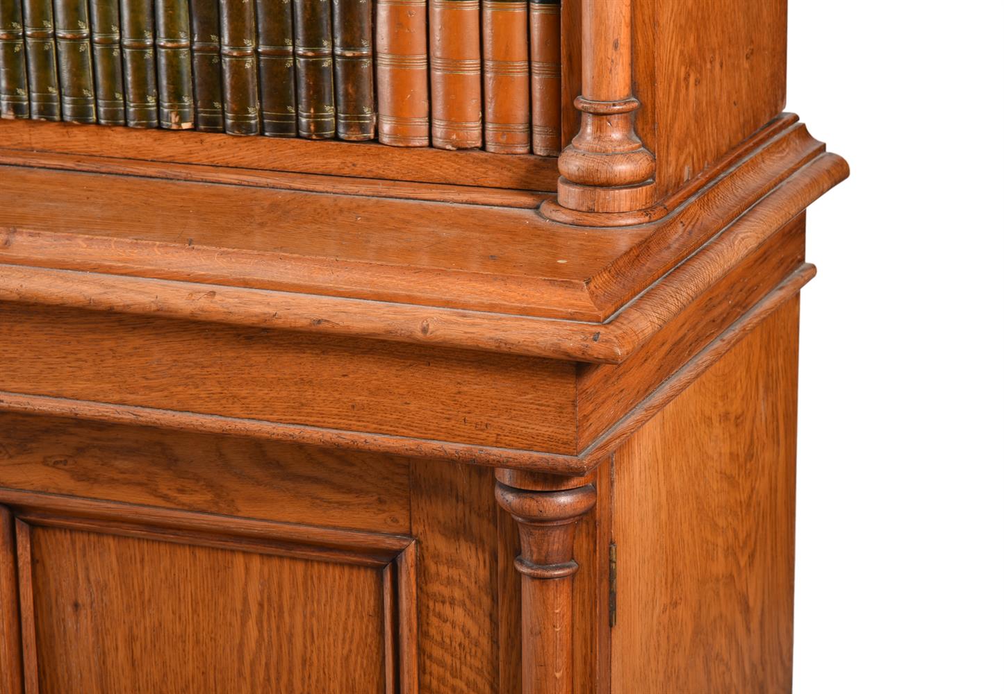 A VICTORIAN OAK LIBRARY BOOKCASE, LATE 19TH CENTURY - Image 2 of 3