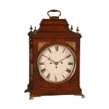 A GEORGE III BRASS MOUNTED MAHOGANY QUARTER-STRIKING TABLE CLOCK WITH CONCENTRIC CALENDAR