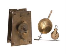 AN ENGLISH WEIGHT-DRIVEN TAVERN-TYPE CLOCK MOVEMENT