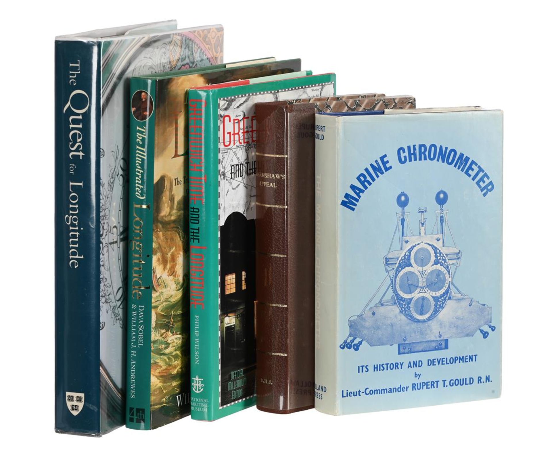 Ɵ HOROLOGICAL REFERENCE BOOKS ON MARINE CHRONOMETERS AND LONGITUDE, FIVE VOLUMES: