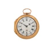 A FINE GEORGE III GOLD PAIR-CASED POCKET WATCH WITH CYLINDER ESCAPEMENT AND CALENDAR