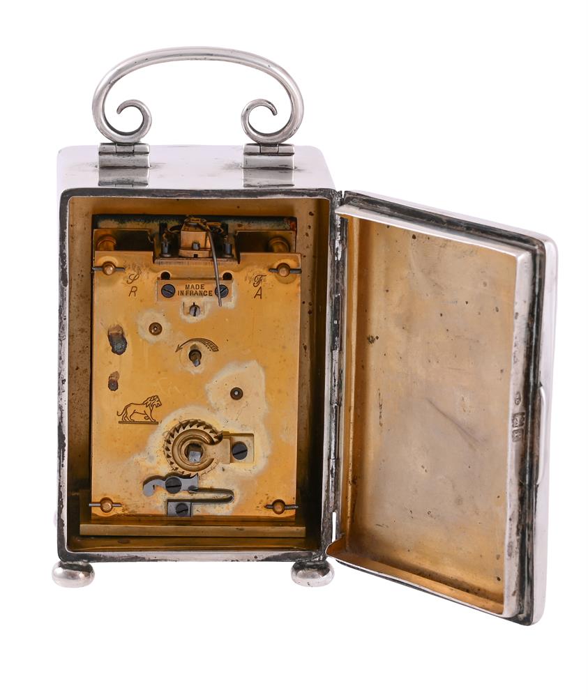 AN EDWARDIAN SILVER CASED CARRIAGE TIMEPIECE - Image 3 of 3