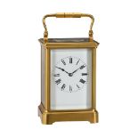 A FRENCH GILT BRASS CARRIAGE CLOCK