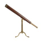 A REGENCY MAHOGANY AND BRASS TWO-INCH REFRACTING TELESCOPE