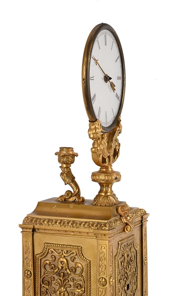 A VERY RARE FRENCH HOUDIN-TYPE GILT BRASS MYSTERY GLASS-DIAL NIGHT TIMEPIECE - Image 2 of 3