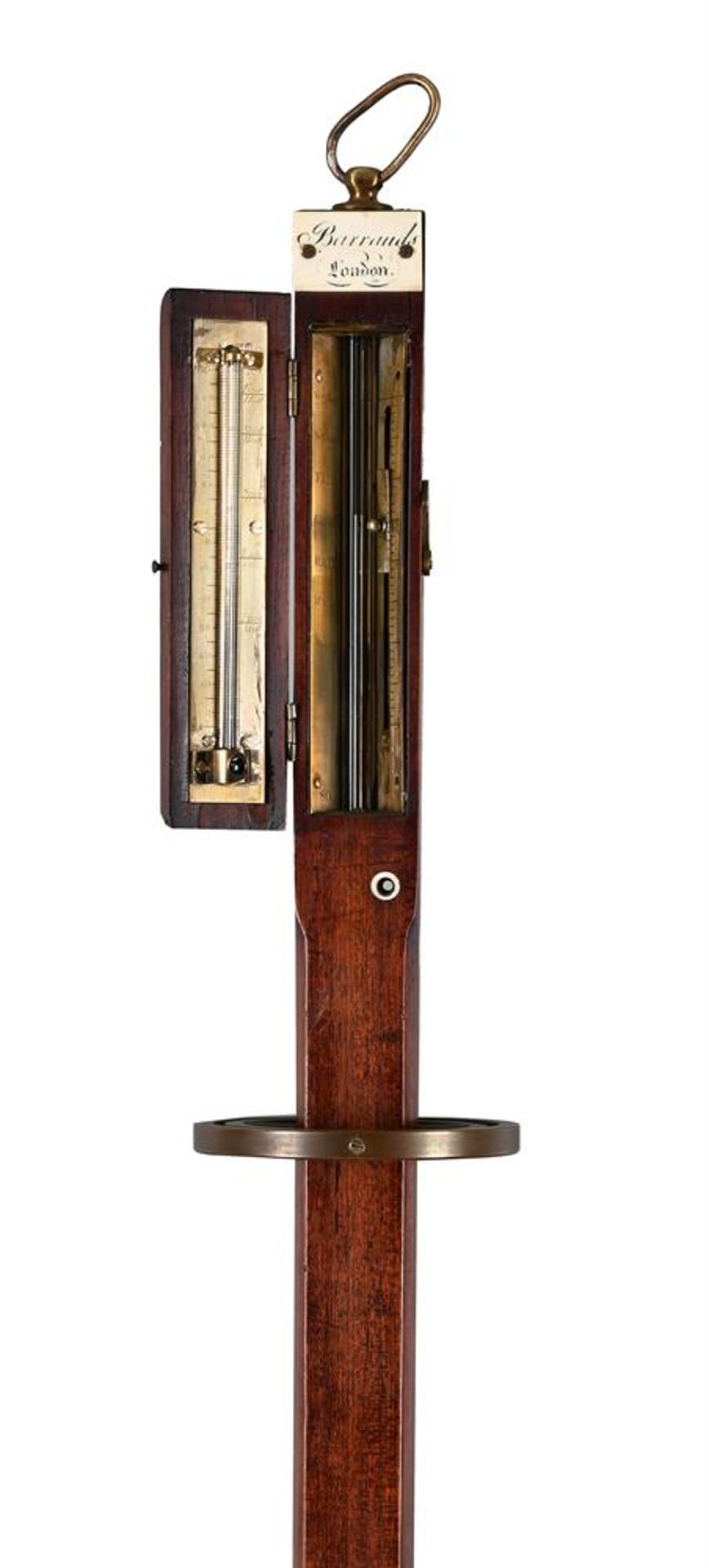 Y A REGENCY BRASS MOUNTED MAHOGANY MARINE MERCURY STICK BAROMETER - Image 2 of 2