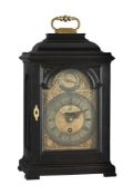 Y A GEORGE I EBONY TABLE TIMEPIECE WITH SILENT PULL-QUARTER REPEAT