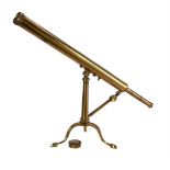 AN EARLY VICTORIAN LACQUERED BRASS TWO-INCH REFRACTING TELESCOPE