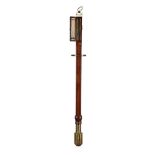 Y A REGENCY BRASS MOUNTED MAHOGANY MARINE MERCURY STICK BAROMETER