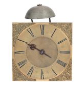 A QUEEN-ANNE THIRTY-HOUR HOOK-AND-SPIKE WALL CLOCK WITH 10 INCH DIAL