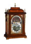 A FINE RARE GEORGE III TWELVE-TUNE MUSICAL BRASS MOUNTED MAHOGANY TABLE CLOCK WITH DOUBLE AUTOMATON