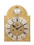 A GEORGE II/III EIGHT-DAY LONGCASE CLOCK MOVEMENT AND DIAL
