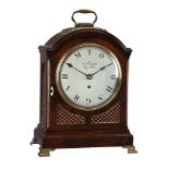 A REGENCY BRASS MOUNTED MAHOGANY TABLE/BRACKET TIMEPIECE WITH AN UNUSUAL INSCRIBED DIAL