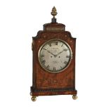 A GEORGE IV BRASS INLAID MAHOGANY BRACKET CLOCK