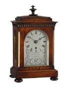 Y A VICTORIAN BRASS MOUNTED CARVED ROSEWOOD SMALL LIBRARY MANTEL TIMEPIECE
