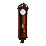 A VIENNESE MAHOGANY WALL REGULATOR TIMEPIECE OF ONE-MONTH DURATION