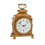 A FINE SWISS ORMOLU EIGHT-DAY GRANDE-SONNERIE STRIKING AND REPEATING PENDULE D’OFFICIER WITH ALARM