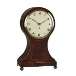 † A GEORGE III ‘FIDDLE-BACK’ MAHOGANY VENEERED BALLOON-SHAPED TABLE/BRACKET TIMEPIECE