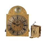 AN EIGHT-DAY LONGCASE CLOCK MOVEMENT AND DIAL
