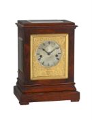 Y A VICTORIAN ROSEWOOD FIVE-GLASS MANTEL CLOCK