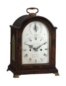 A GEORGE III MAHOGANY SMALL TABLE/BRACKET CLOCK WITH SILENT VERGE ESCAPEMENT AND ALARM