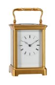 A FRENCH GILT BRASS CARRIAGE CLOCK