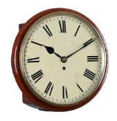 AN EARLY VICTORIAN MAHOGANY FUSEE DIAL WALL TIMEPIECE
