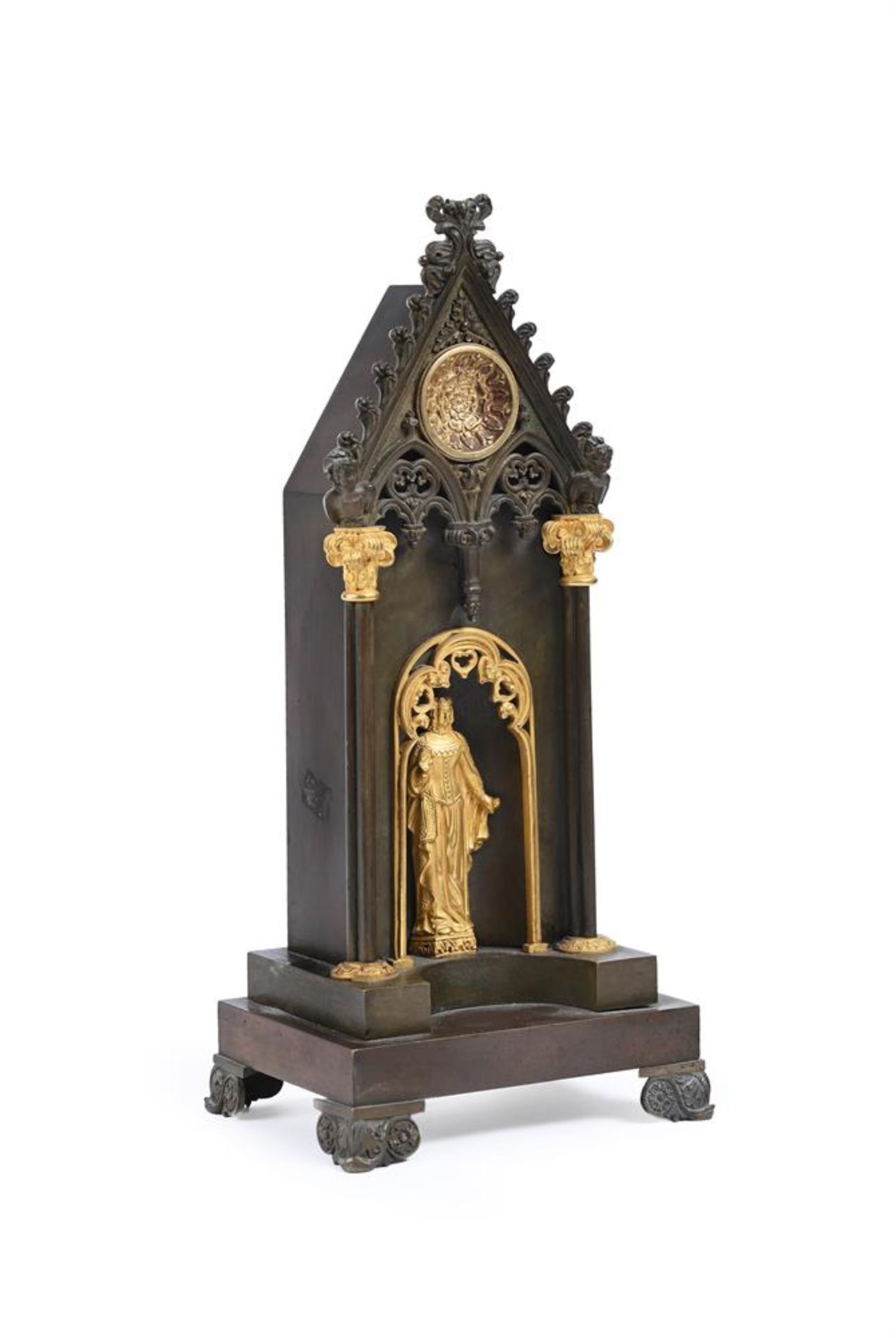 A PATINATED AND GILT BRONZE SHRINE - Image 2 of 2