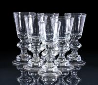 A SET OF FIVE LOW COUNTRIES BALUSTER GOBLETS