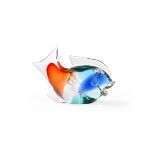 ANTONIO DA ROS (1936-2012) FOR ARS CENEDESE, A CLEAR, BLUE, RED AND GREEN GLASS MODEL OF A FISH