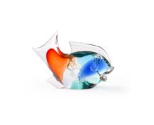 ANTONIO DA ROS (1936-2012) FOR ARS CENEDESE, A CLEAR, BLUE, RED AND GREEN GLASS MODEL OF A FISH