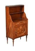 A REGENCY MAHOGANY AND LINE INLAID BOOKCASE CABINET