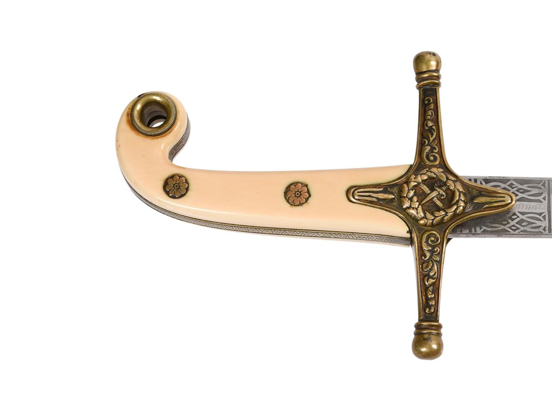 Y A VICTORIAN GENERAL OFFICER'S 1831 PATTERN REGULATION SCIMITAR OR 'MAMELUKE' AND BRASS SCABBARD MI - Image 3 of 6