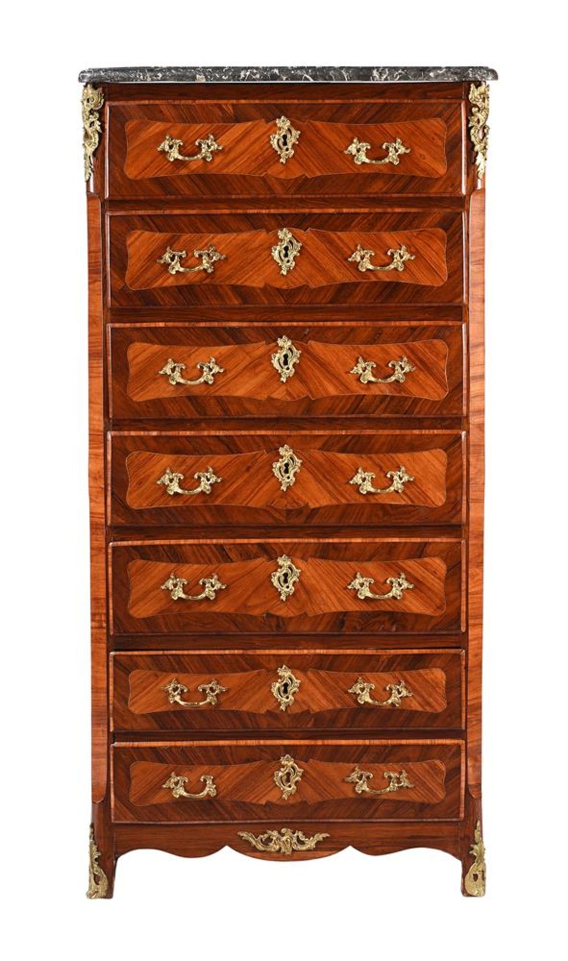 Y A LOUIS XV KINGWOOD TALL CHEST OF DRAWERS OR SEMAINIER