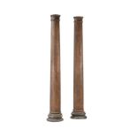 A SET OF FOUR OAK HALF COLUMNS