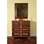 A WILLIAM & MARY WALNUT AND EBONISED CHEST OF DRAWERS