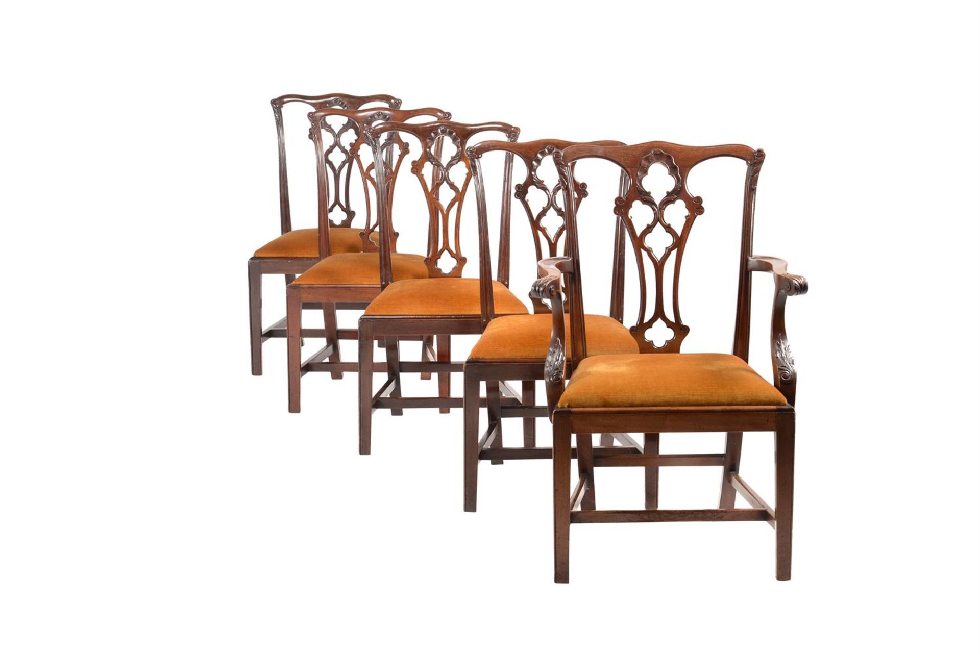 A SET OF TEN MAHOGANY DINING CHAIRS IN GEORGE III STYLE - Image 2 of 4