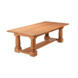 AN OAK REFECTORY TABLE IN 18TH CENTURY STYLE