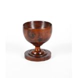 A TURNED YEW TABLE SALT OR DRINKING CUP