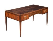 Y A FRENCH ART DECO ROSEWOOD AND IVORY INLAID WRITING TABLE