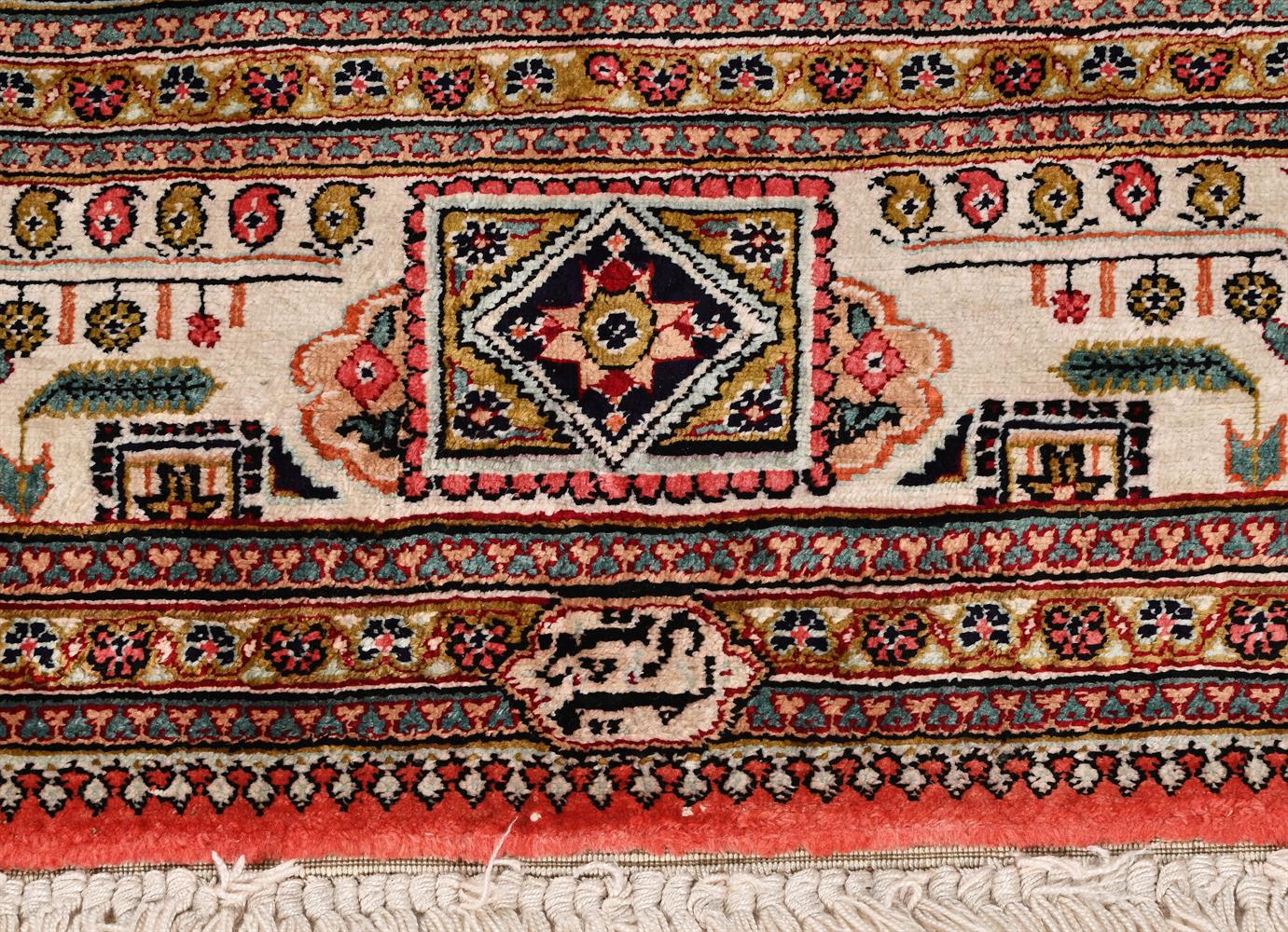 A PAIR OF PART SILK RUGS, IN PERSIAN STYLE - Image 2 of 2