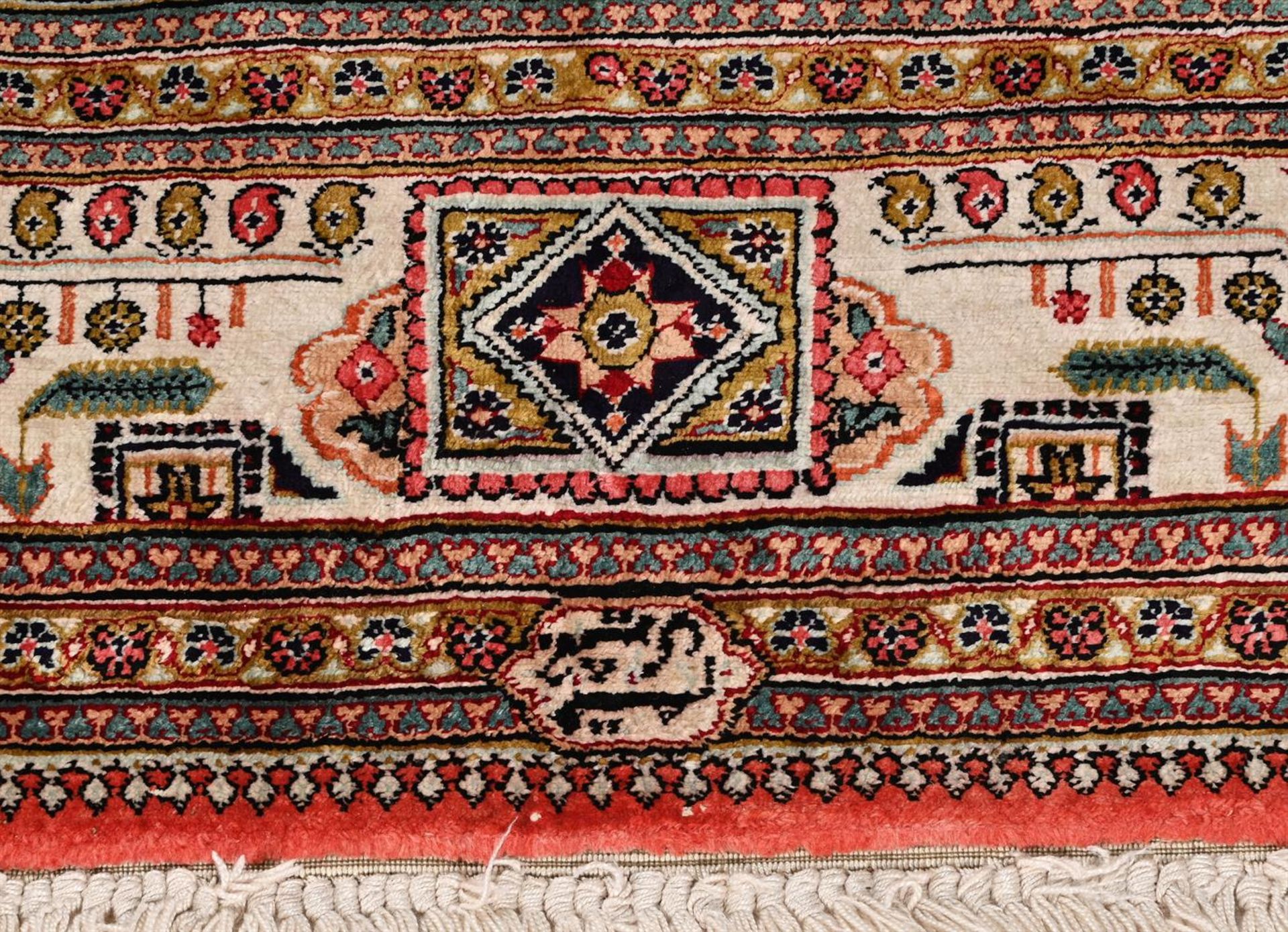 A PAIR OF PART SILK RUGS, IN PERSIAN STYLE - Bild 2 aus 2