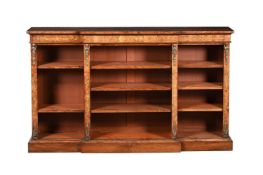 A VICTORIAN WALNUT AND INLAID BOOKCASE