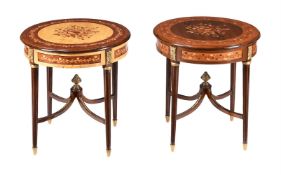 Y A PAIR OF PREMIER AND CONTRE-PARTIE OCCASIONAL TABLES IN FRENCH EARLY 19TH CENTURY STYLE