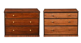 Y A COMPANION PAIR OF ROSEWOOD CHESTS OF DRAWERS